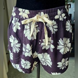 Billabong Purple Floral Drawstring Shorts